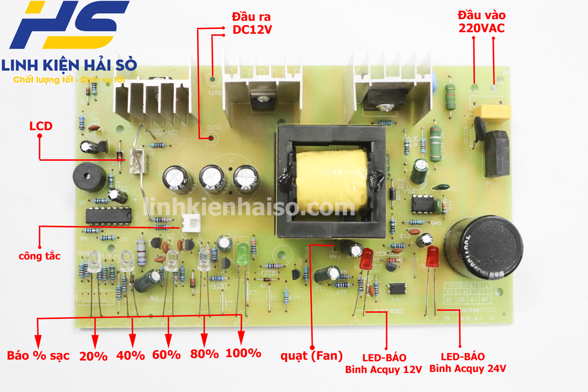 Mạch Sạc Acquy 12V-24V 10A - Linh Kiện
